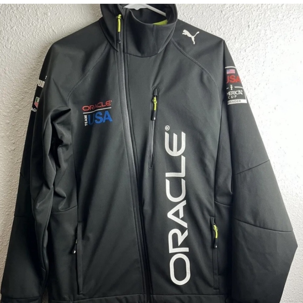 Puma Oracle Team USA Nylon Packable Hood Jacket Size Small Americas Cup Sailing - Picture 5 of 6